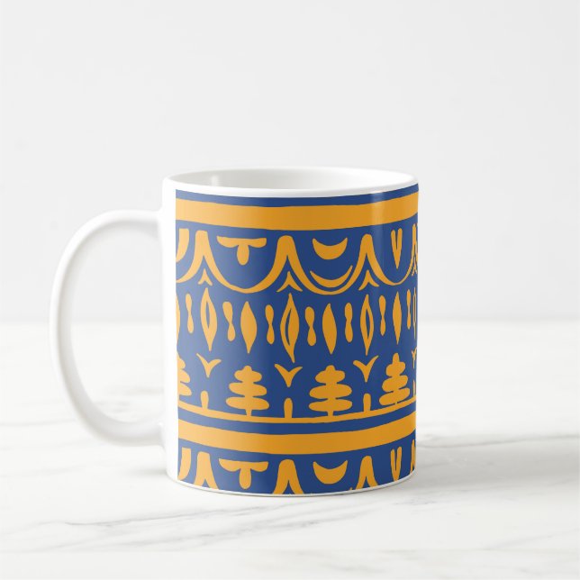 Taza De Café African Chevrons: Ethnic Tribal Pattern (Izquierda)