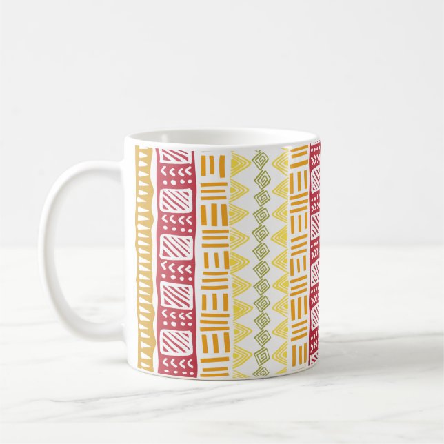 Taza De Café African Pattern Coffee Harvest Colors (Izquierda)