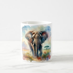 Taza De Café African Savanna Elephant 140724AREF113 - Watercolo