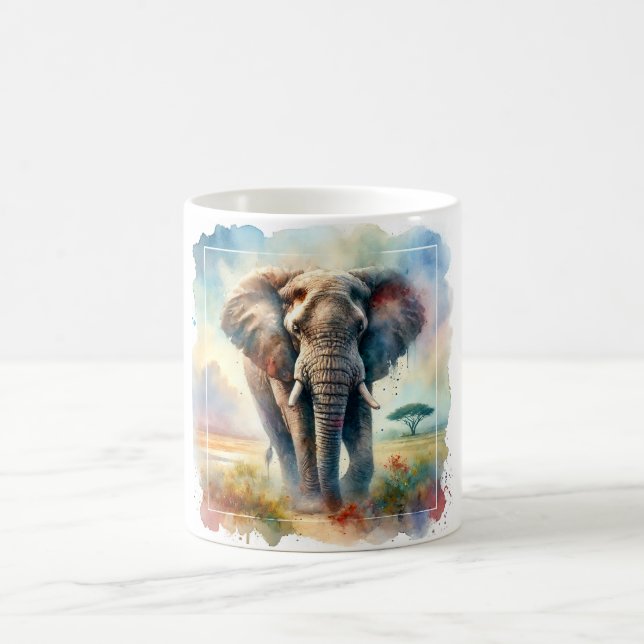 Taza De Café African Savanna Elephant 140724AREF113 - Watercolo (Centro)