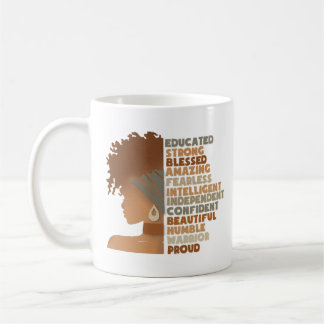 Taza De Café Afro Chica de la mujer negra