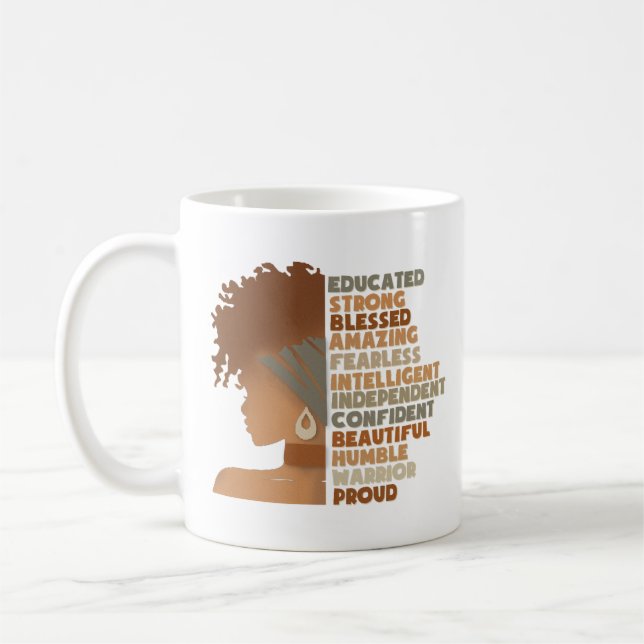 Taza De Café Afro Chica de la mujer negra (Izquierda)