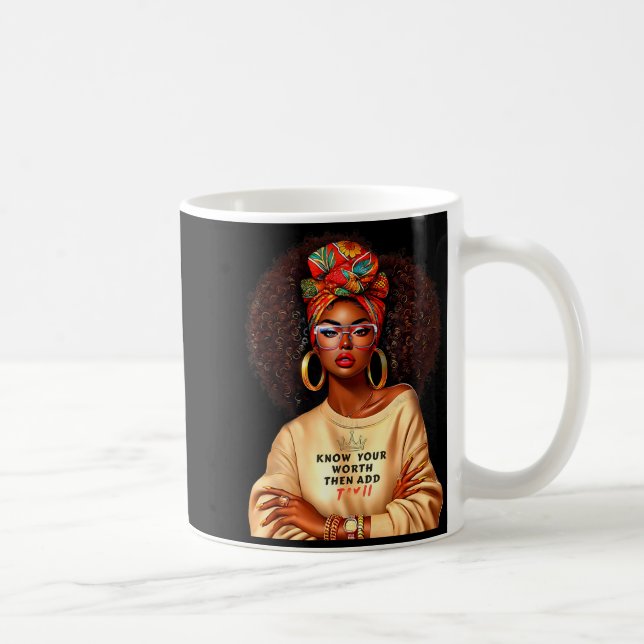 Taza De Café Afro Queen Black Woman African Melanin Black Histo (Derecha)