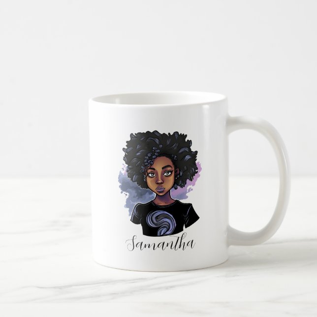 Taza De Café Afroamericana desconcertante y personalizada (Derecha)