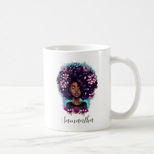 Taza De Café Afromujer floral esparkling