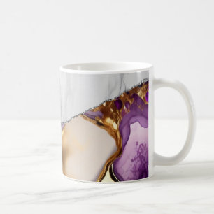 Taza De Café Agante negro dorado de mármol blanco