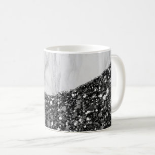 Taza De Café Agante negro dorado de mármol blanco
