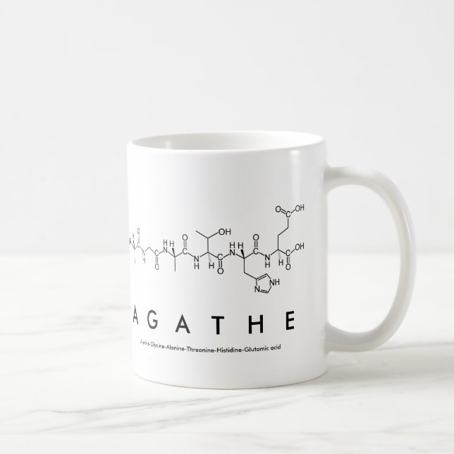Taza De Café Agathe peptide name mug (Derecha)