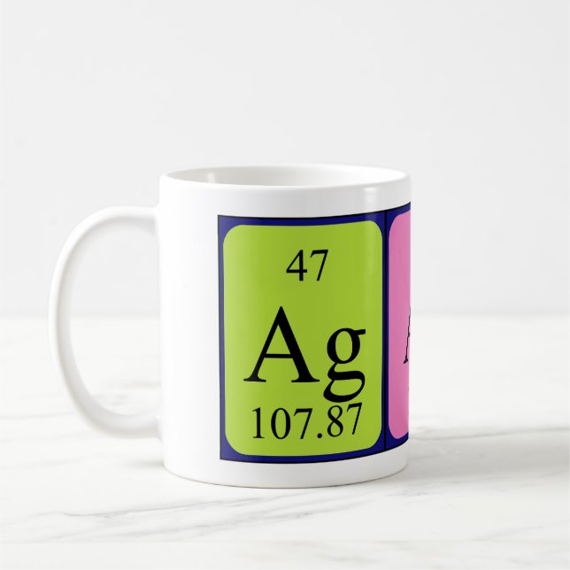 Taza De Café Agathe periódica table name mug (Izquierda)