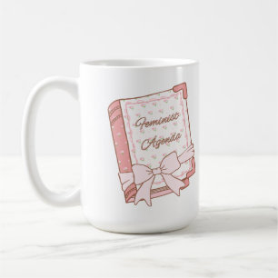 Taza De Café Agenda Feminista Diseño de Libro Femenino   Rosa L