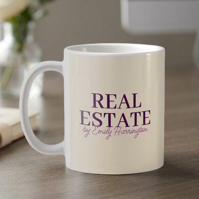 Taza De Café Agente de Bienes Raíces Modern Plum (Subido por el creador)