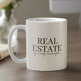 Taza De Café Agente de Bienes Raíces Moderno y Terroso