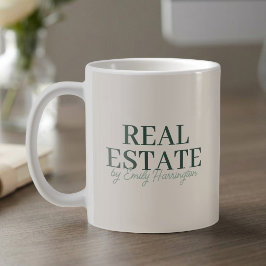 Taza De Café Agente de Bienes Raíces Verde Moderno