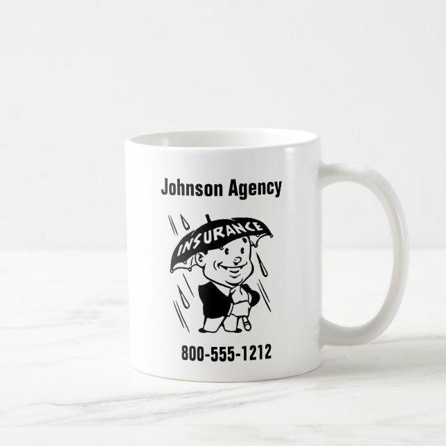 Taza De Café Agente de seguros personalizar o Agencia 2 Lado (Derecha)