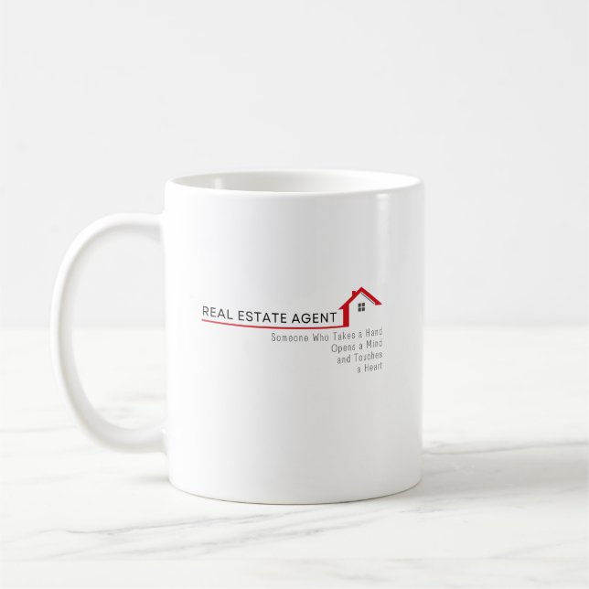 Taza De Café Agente inmobiliario alguien que se toma la mano (Izquierda)