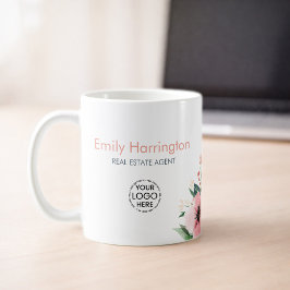 Taza De Café Agente Inmobiliario Blush Bloom Gray
