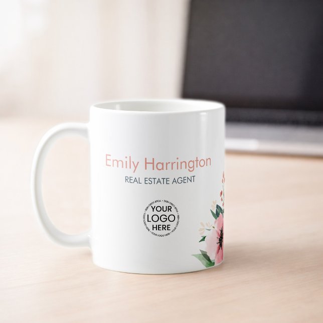 Taza De Café Agente Inmobiliario Blush Bloom Gray (Subido por el creador)