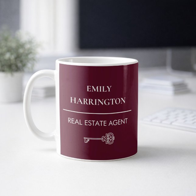 Taza De Café Agente Inmobiliario Clásico Llave Granate (Subido por el creador)
