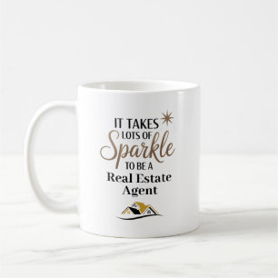 Taza De Café Agente Inmobiliario con Brillo Personalizado