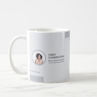Taza De Café Agente Inmobiliario de Líneas Finas Gris