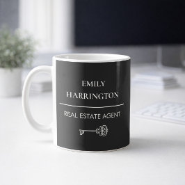 Taza De Café Agente Inmobiliario Neutral Clave Clásico