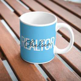 Taza De Café Agente Inmobiliario Realtor Nombre Personalizado C