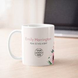 Taza De Café Agente Inmobiliario Rosa Rubor Floración
