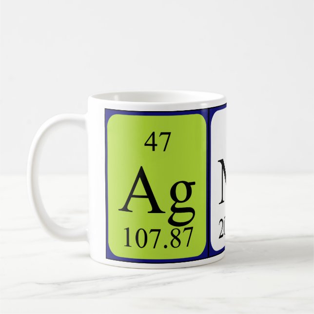Taza De Café Agneta periódica nombre de tabla mug (Izquierda)