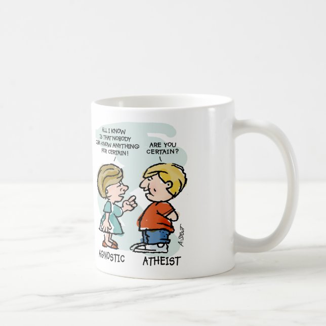 Taza De Café Agnóstico contra ateo (Derecha)