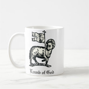Taza De Café Agnus Dei El Cordero Pascual de Dios Arte Refinado