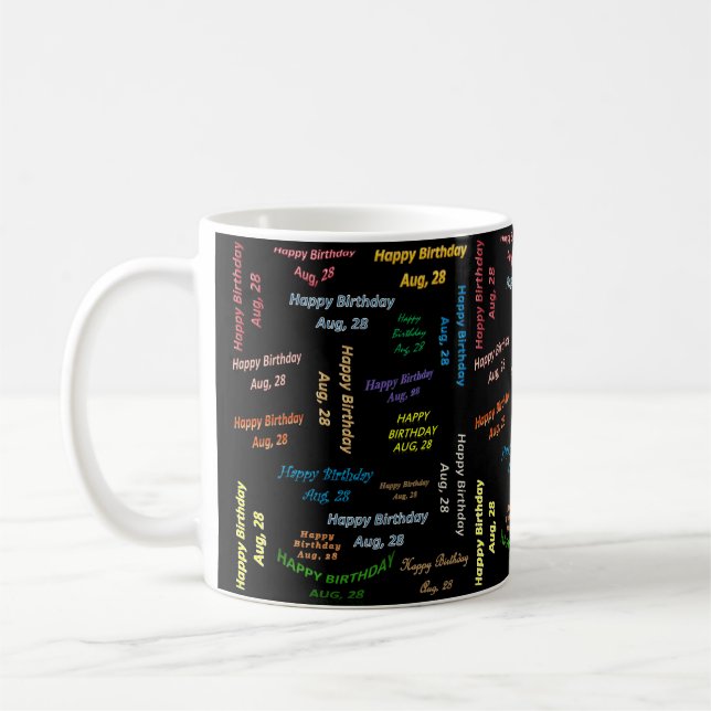 Taza De Café Agosto, 28 Cumpleaños Mug (Izquierda)
