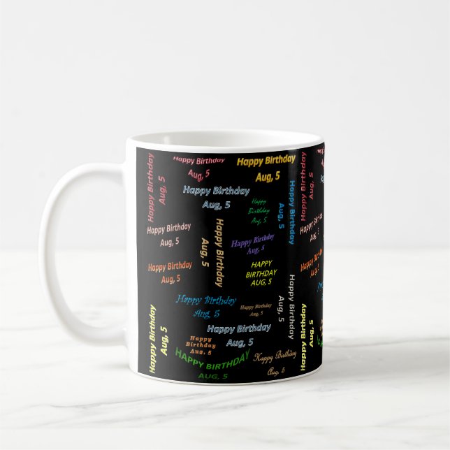 Taza De Café Agosto, 5 Cumpleaños Mug (Izquierda)