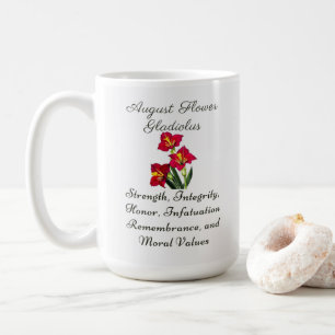 Taza De Café Agosto Mes de Nacimiento Flor Gladiolus Regalo de