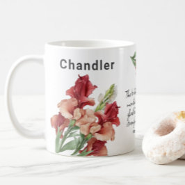 Taza De Café Agosto Nacimiento Flor Gladiolus Añadir nombre