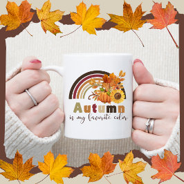 Taza De Café Agradables Vibes de calabaza floral de otoño