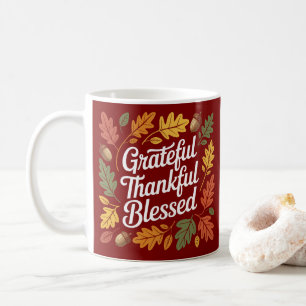 Taza De Café Agradecida Cita de Acción de Gracias