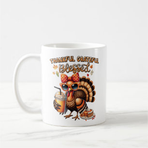 Taza De Café Agradecido Agradecido Bendecido Fútbol Pavo