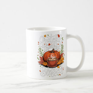 Taza De Café Agradecido café de calabaza bendecido de agradecim