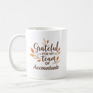 Taza De Café Agradecido por mi equipo de contadores Personaliza