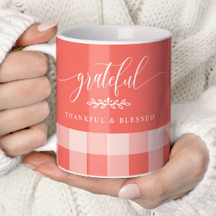 Taza De Café Agradecidos agradecidos Coral y Blanco