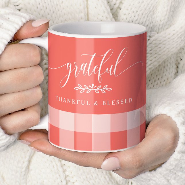 Taza De Café Agradecidos agradecidos Coral y Blanco (Subido por el creador)