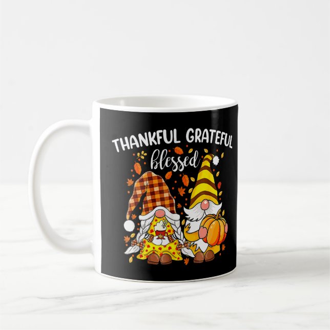 Taza De Café Agradecidos y agradecidos Gnomes de Acción de Grac (Izquierda)