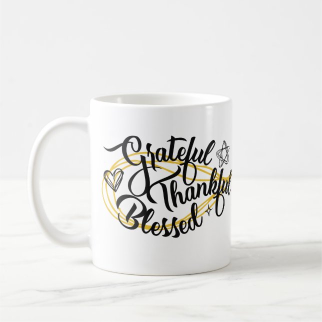 Taza De Café Agradecidos y agradecidos regalos de Acción de Gra (Izquierda)