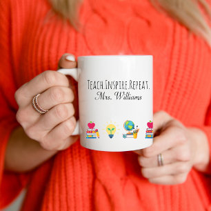 Taza De Café Agradecimiento a los Maestros Enseñar Inspirar Rep