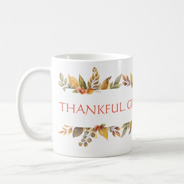 Taza De Café Agradecimiento Agradecimiento Bienvenida Floral Ac (Izquierda)