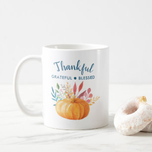 Taza De Café Agradecimiento bendecido con calabaza Naranja