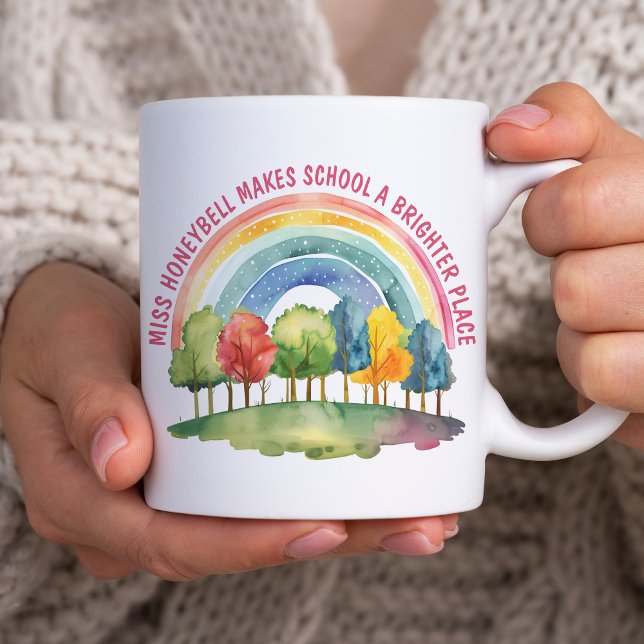 Taza De Café Agradecimiento de los profesores del bosque Rainbo (Brighter Place Teacher Appreciation Rainbow Forest Mug)