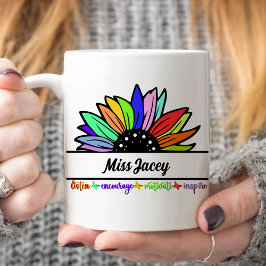 Taza De Café Agradecimiento de profesores de flores silvestres,