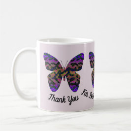 Taza De Café Agradecimiento del profesor a la mariposa brillant
