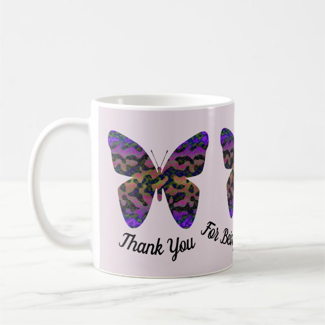 Taza De Café Agradecimiento del profesor a la mariposa brillant (Izquierda)